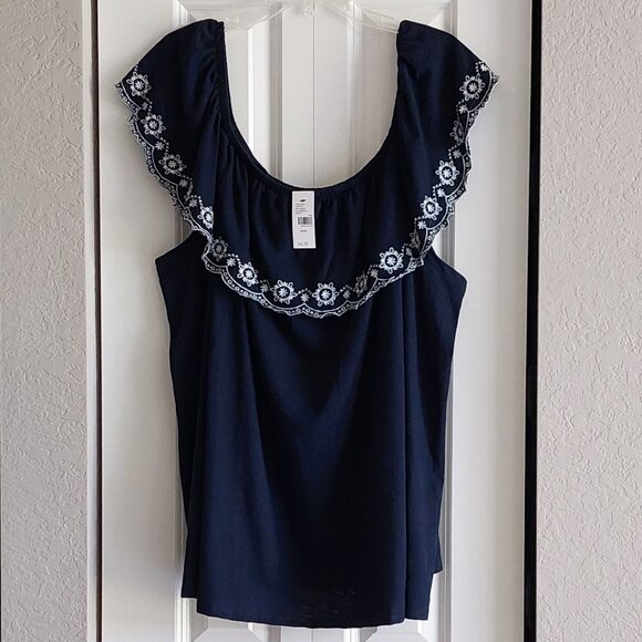 Lane Bryant Swing Ruffle Off the Shoulder Knit Top Women's Size 26/28 - Picture 1 of 14